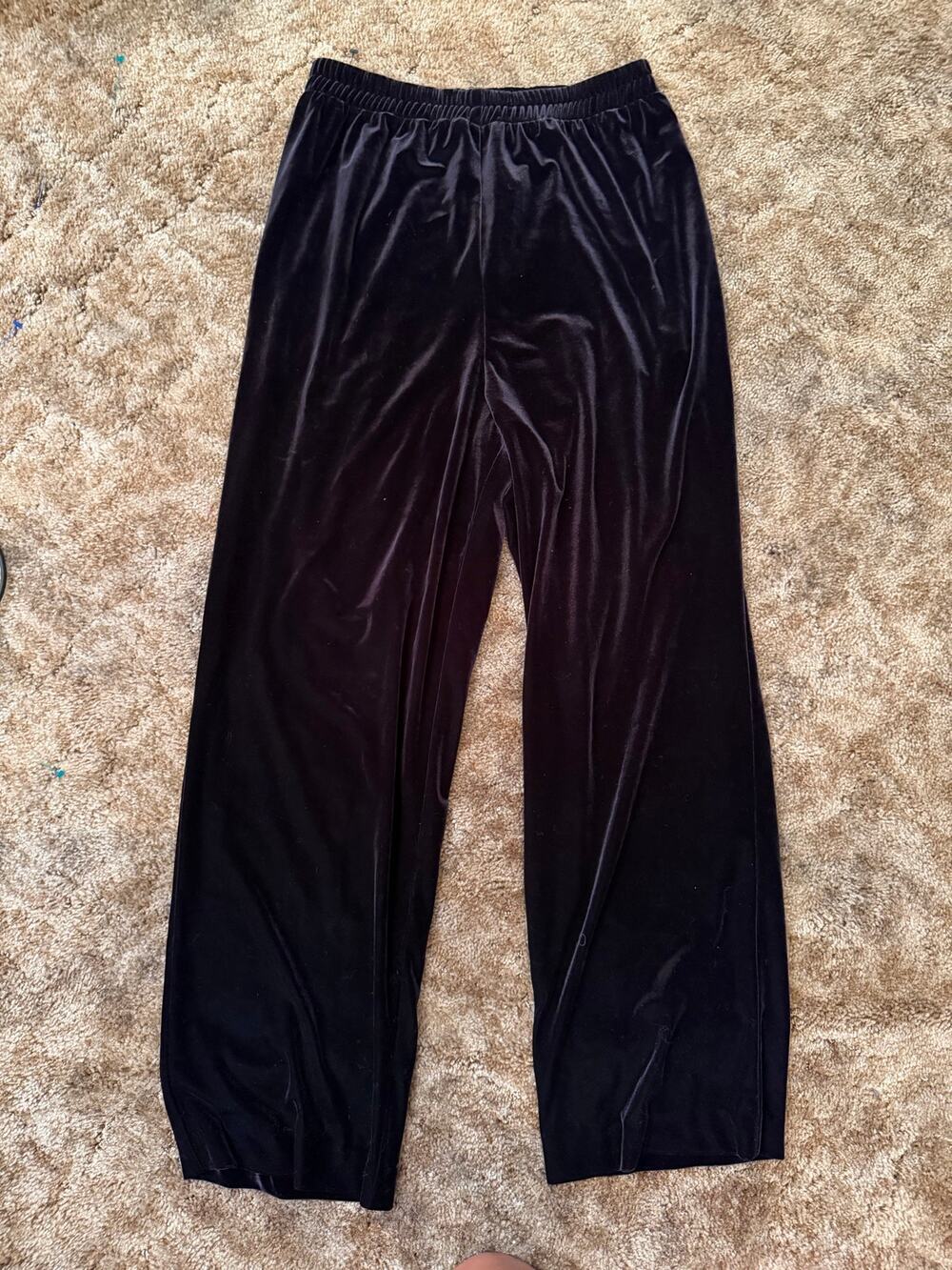 Vintage J.R. Nites by Caliendo Black Velvet Wide Leg Pants Palazzo Whimsygoth